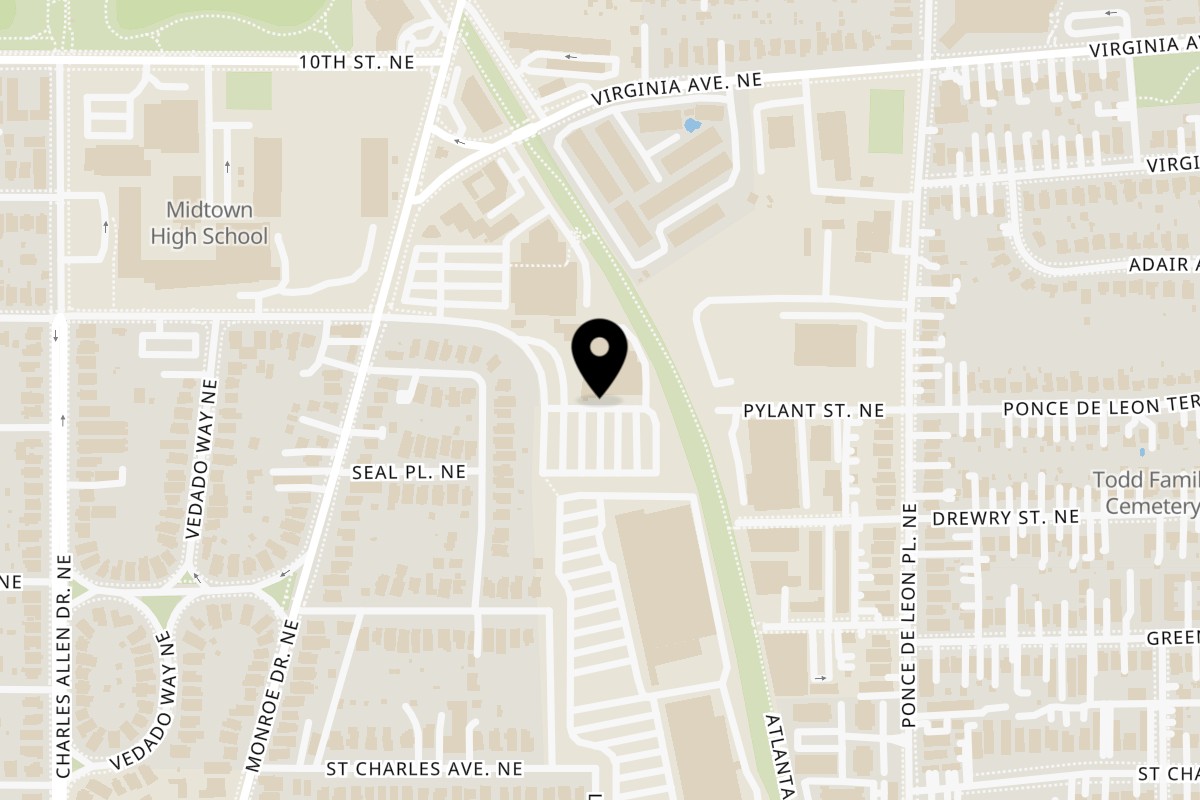 Map showing the location of Taqueria Lobito on 931 Monroe Dr NE #112d in Atlanta
